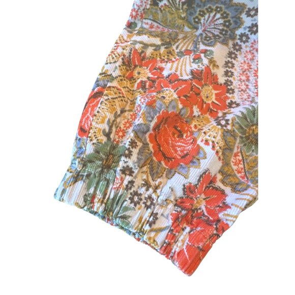 Urban Outfitters Womens Orange Gold Floral Corduroy Joggers M-M - Picture 4 of 5